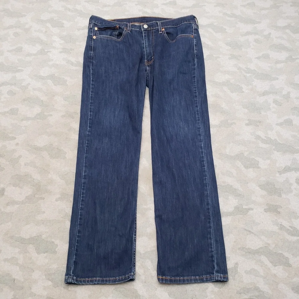Levi's 514 Jeans Mens 34x30 Blue Straight Leg Pockets Denim Dark Wash Workwear